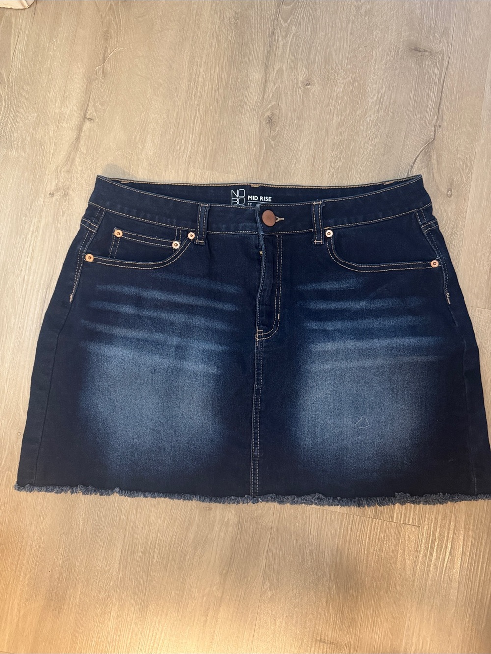 No Boundaries Dark Blue Denim Mini Skirt